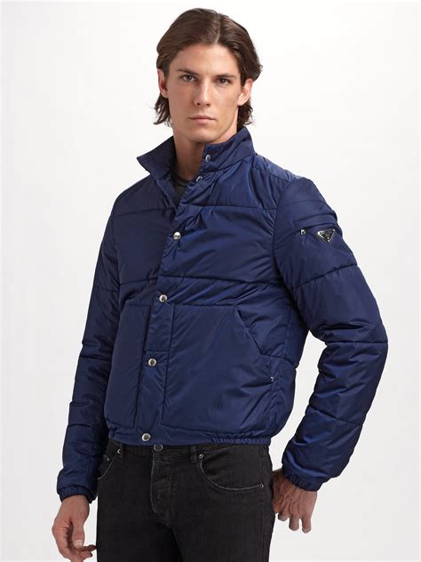 prada blue jacket|prada nylon jacket men.